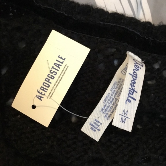 SALE 🔥 Aeropostale Cable Knit Sweater Top Black - Picture 2 of 3